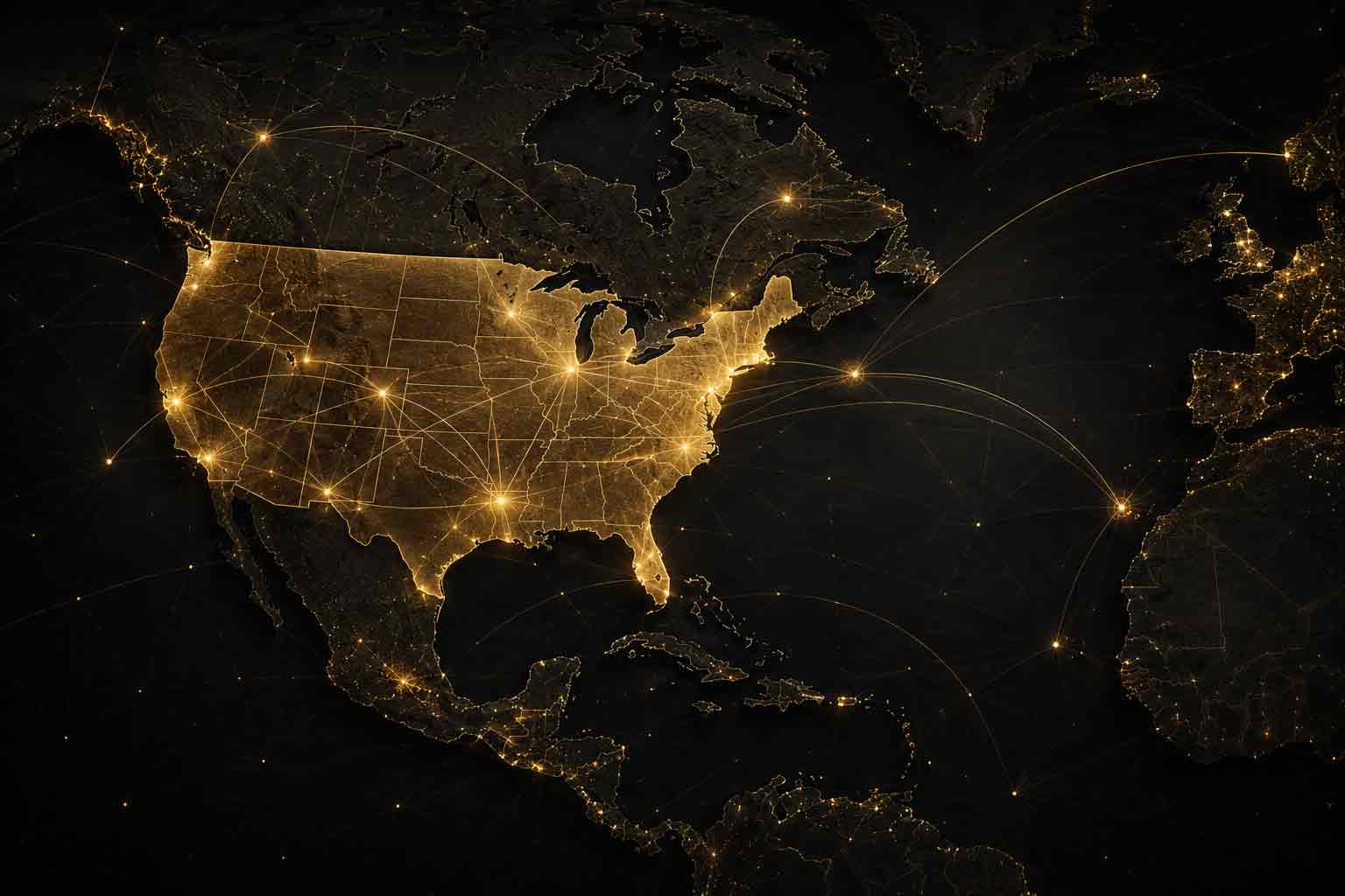 United States highlighted on a premium global network map for Dog Haven USA country guides